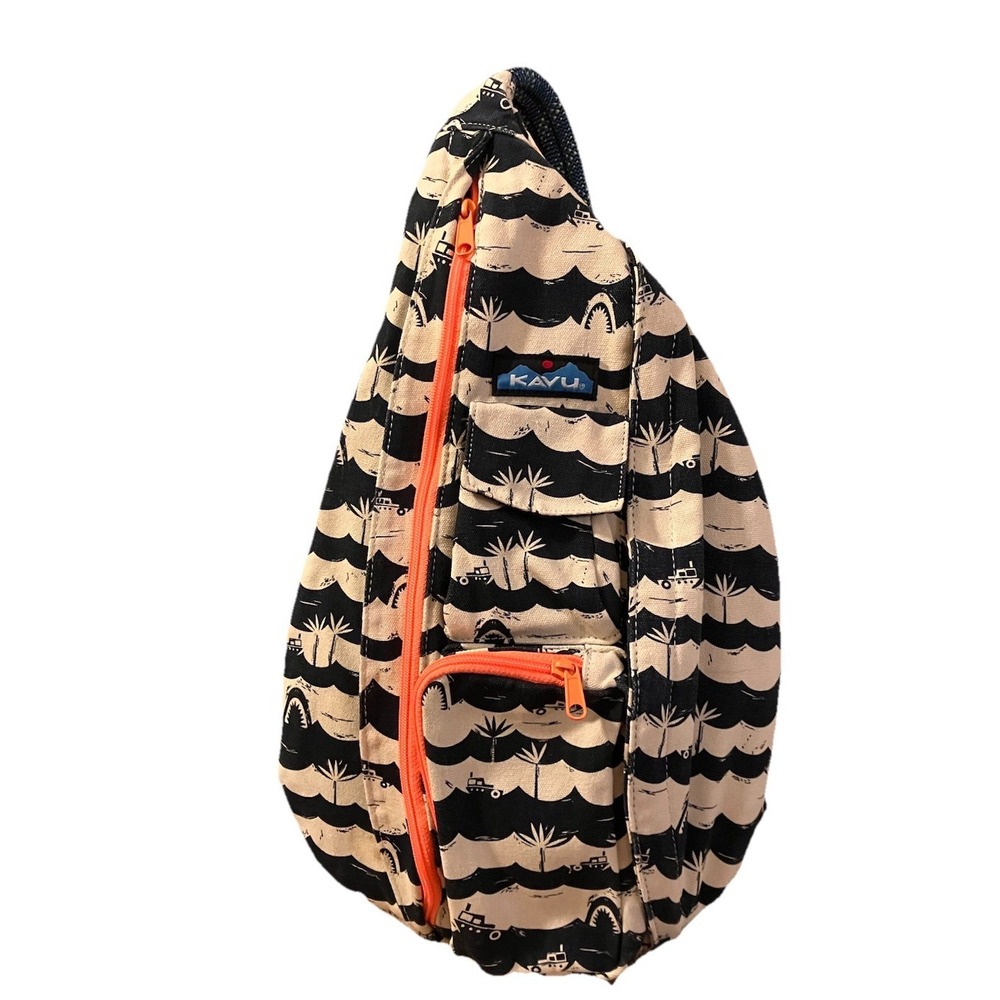 Kavu Sling Bag Backpack Navy Cream Orange Shark Bait Ocean Unisex